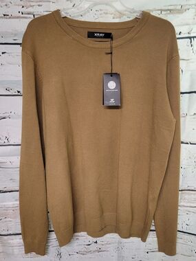 XRAY Jeans Men's Crew Neck Knit Sweater British Khaki 3XL With Tags